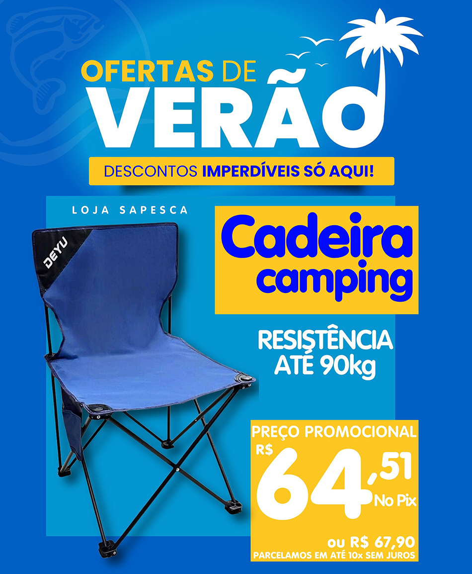 Cadeira dobrável portátil camping 42 x 42 x 72 cm deyu até 90 kg